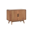 Mid-Century Modern Wooden Sideboard with Grooved Doors and Sturdy Legs