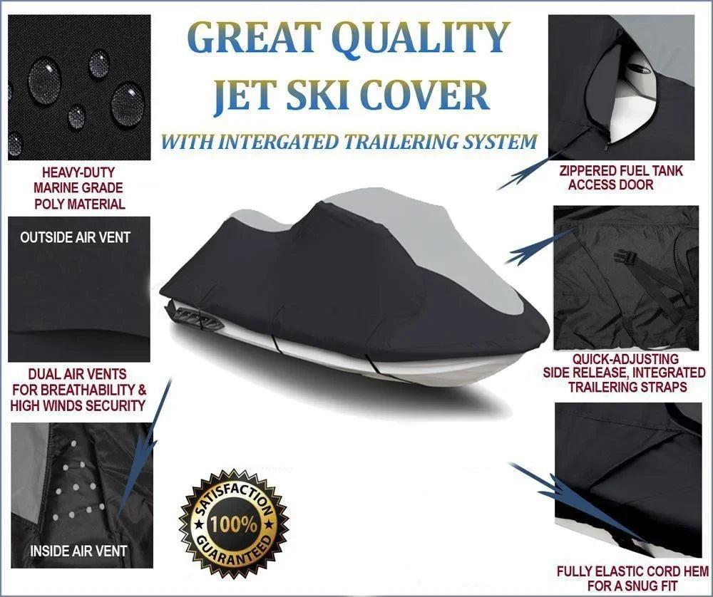 SUPER HEAVY-DUTY PWC JetSki Protection Fitting for KAWASAKI 900 STX PWC Shield 1997-2006 Jet Ski Trailerable Coating Black/Grey