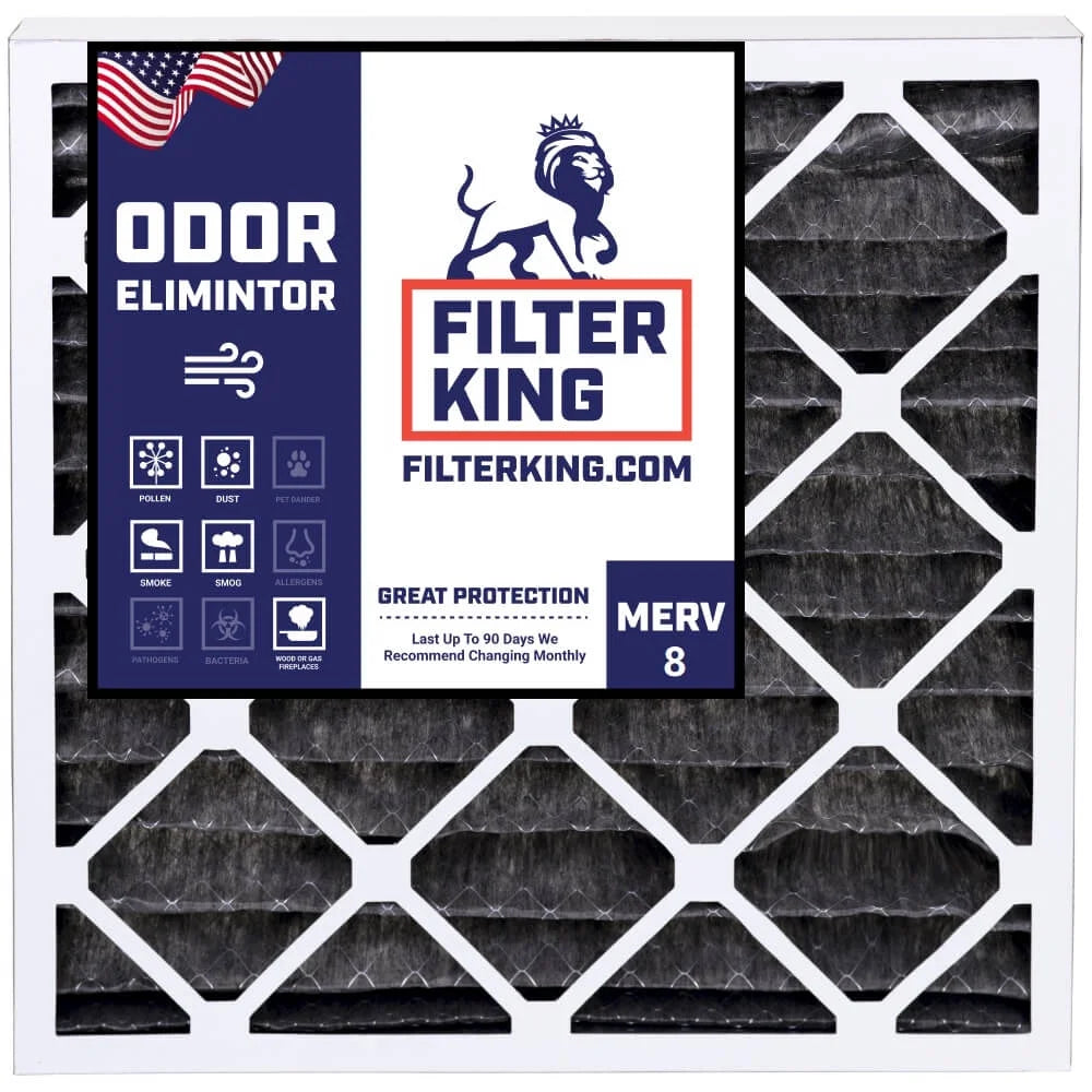 Filter King 11.5x11.5x1 Air Filter | 4-PACK | Carbon MERV 8 HVAC Pleated A/C Furnace Filters | MADE IN USA | Actual Size: 11.5 x 11.5 x .75"