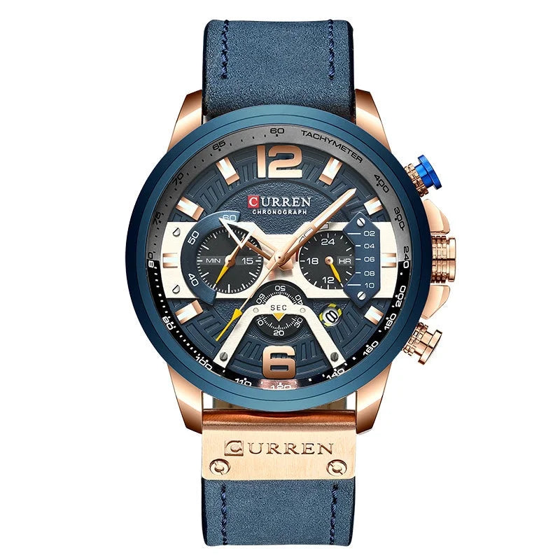 CURREN Luxury Brand Men Analog Leather Sports Watches Men's Army Military Watch Male Date Quartz Clock Relogio Masculino 2021