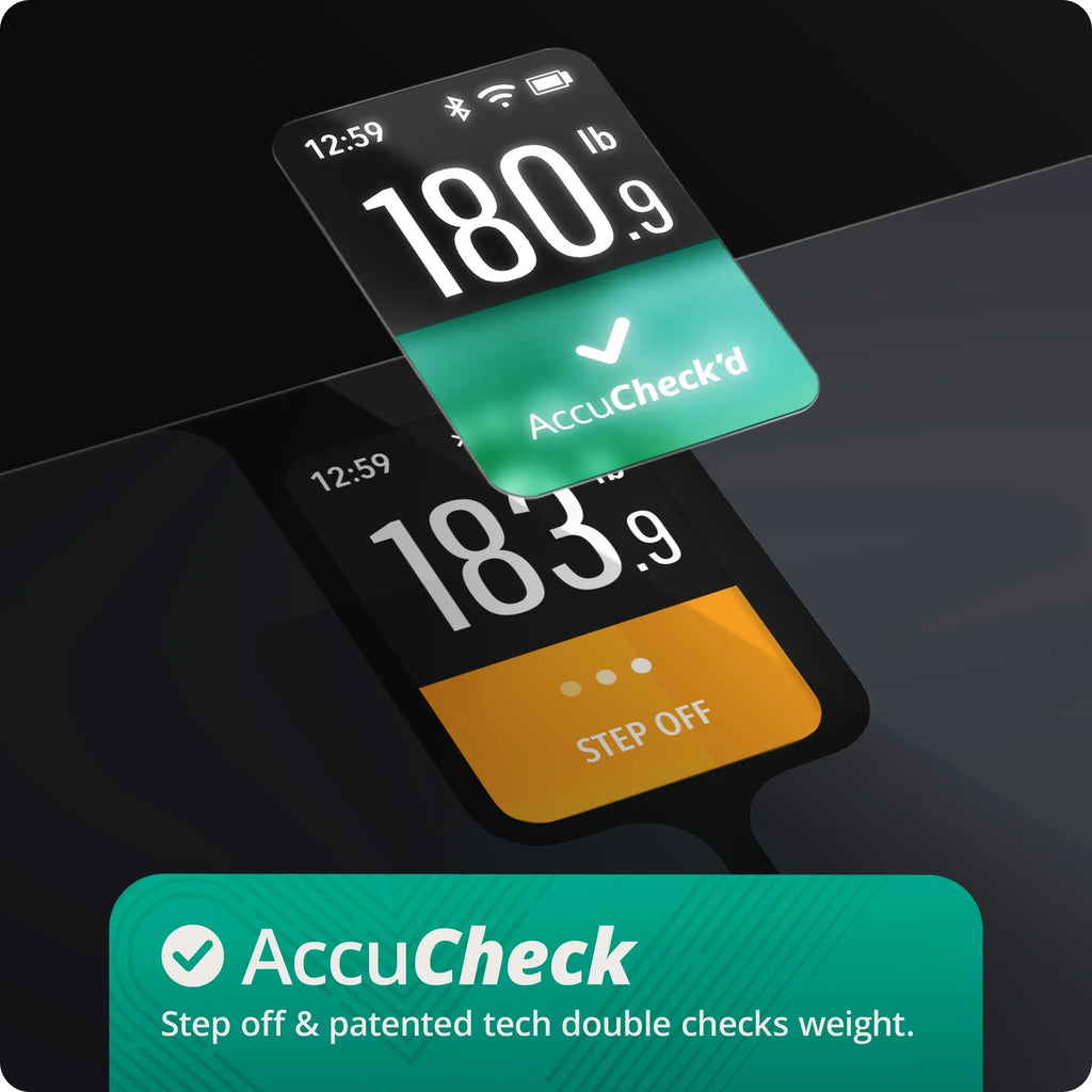 Excellent Goods Verve Digital Smart Bathroom Scale, Bluetooth and WiFi Enabled Featuring AccuCheck and SwiftSync, 10 User Profiles with Free Tracking App