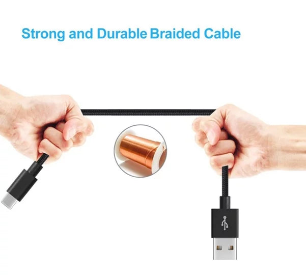 Holster Rugged Case Belt Clip w 6ft USB Cable Type-C Fast Home Charger for Xiaomi Redmi Note 7 10 Pro, Mi 9T - ZTE Blade Z Max X1 5G 10, Axon 10 Pro, 11 Prime 2S