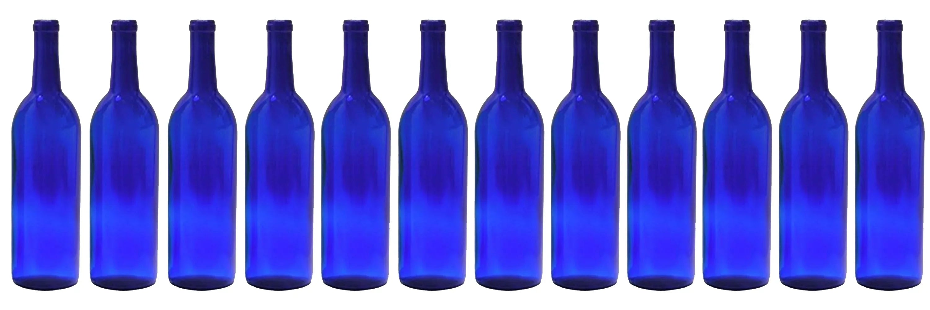 750 ml Cobalt Blue Glass Claret/Bordeaux Bottles, 12 per case For Wine Making