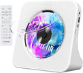 Gueray Portable CD Player with Bluetooth, Desktop CD Music Players for Home Built-in Double HiFi Sound Speakers, Support AUX&USB Headphone Jack, FM Radio Boombox, LCD Screen Display for Kids Gift
