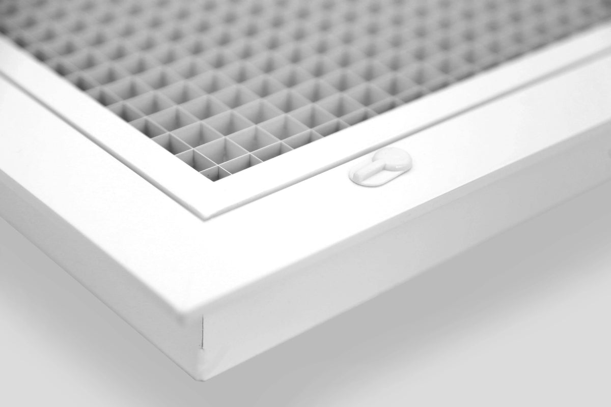 18" x 30" Cube Core Eggcrate Return Air Filter Grille for 1" Filter - Aluminum - White Outer Dimensions: 20.5" x 32.5