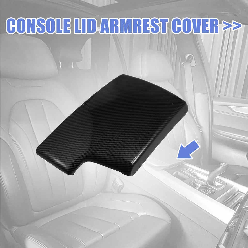 Unique Bargains Car Center Armrest Box Wrap Carbon Fiber Pattern Console Storage Box Protector for BMW 3 Series E90 E91