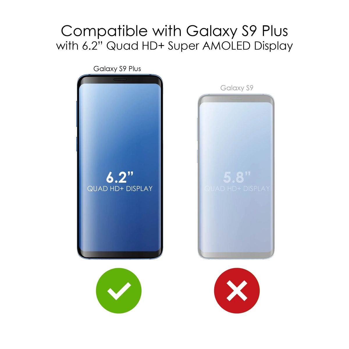 DistinctInk Clear Shockproof Hybrid Case for Samsung Galaxy S9+ PLUS (6.2" Screen) - TPU Bumper, Acrylic Back, Tempered Glass Screen Protector - 2 Corinthians 5:7 - Walk By Faith When I Cannot See