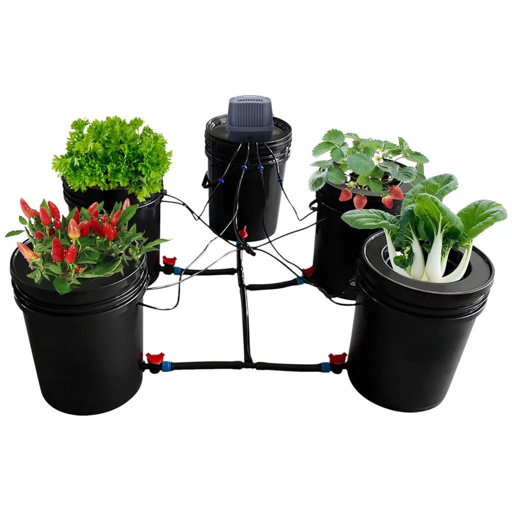 Miumaeov Hydroponics Growing System 5 Gallon Hydroponic Bucket System Kit Hydroponics Growing System for Vegetables Gardening System