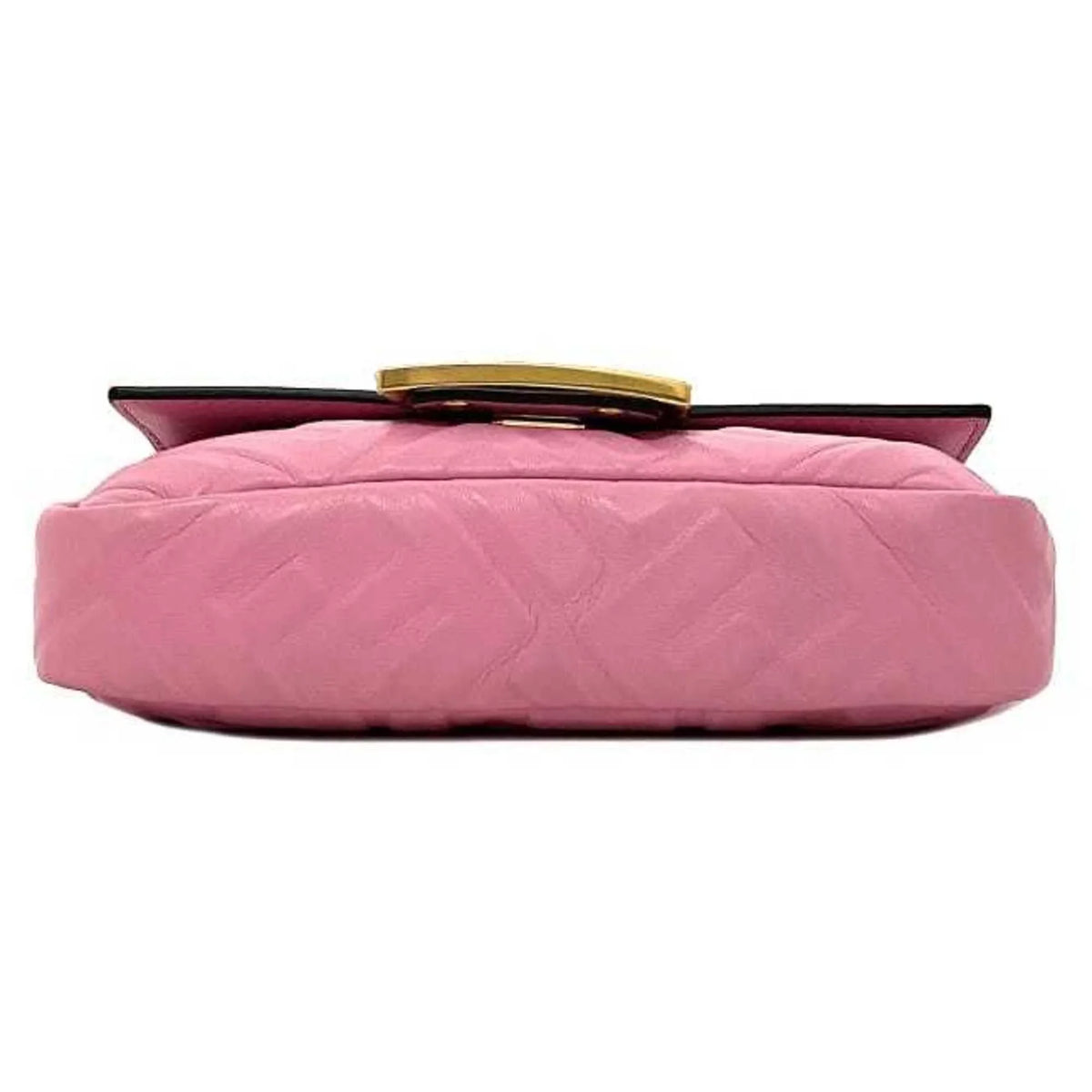 Pre-Owned Fendi Baguette Small Pink Gold 8BS017 Leather GP FENDI Shoulder Bag FF Embossed Ladies Chain (Like New)