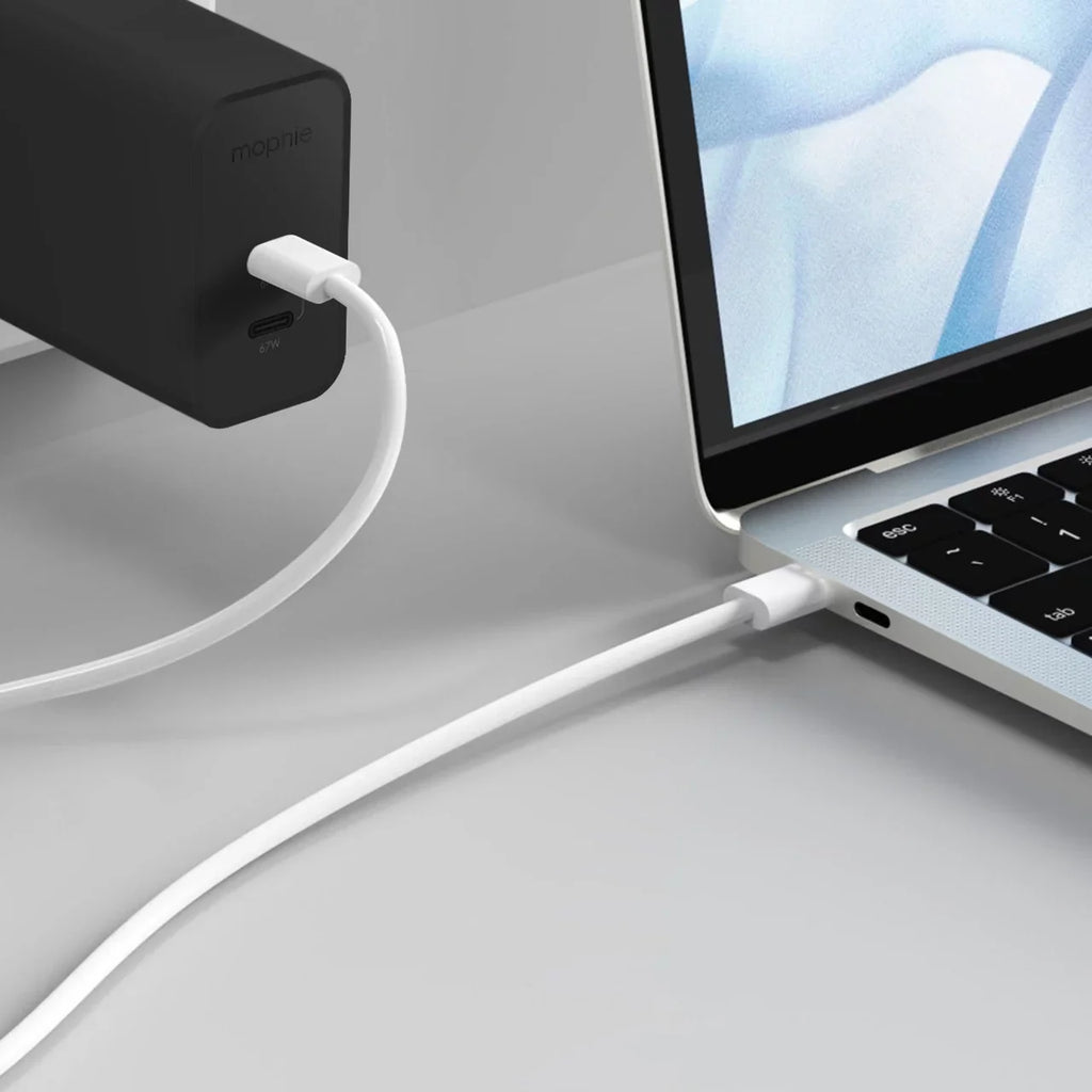 mophie USB C Charger GaN 67W, 3-Port Fast Compact Foldable Wall Charger for MacBook Pro/Air, iPad Pro, Galaxy S22/S21, HP Spectre, Note20/10+, iPhone 14/13/12 Pro, Pixel, and More - Black