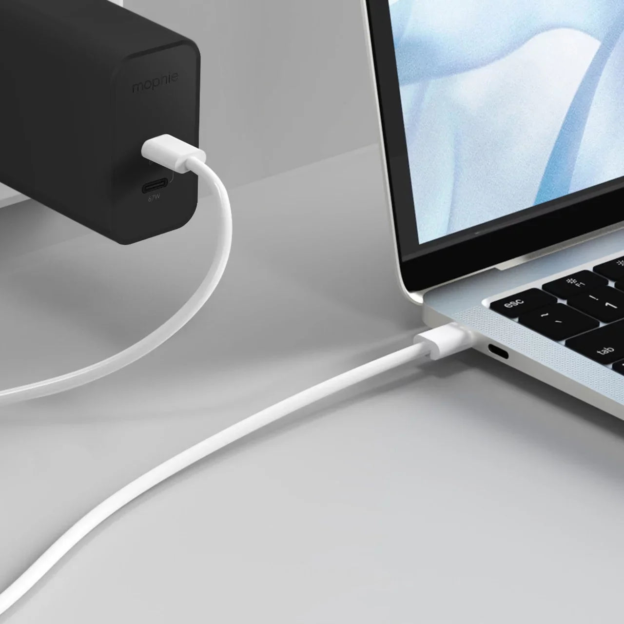 mophie USB C Charger GaN 67W, 3-Port Fast Compact Foldable Wall Charger for MacBook Pro/Air, iPad Pro, Galaxy S22/S21, HP Spectre, Note20/10+, iPhone 14/13/12 Pro, Pixel, and More - Black
