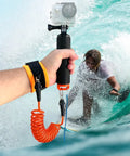Floating Hand Grip Handle Mount and Steel-Cored Safety Wrist Strap GoPro Holder Mount Insta360 AKASO Underwater