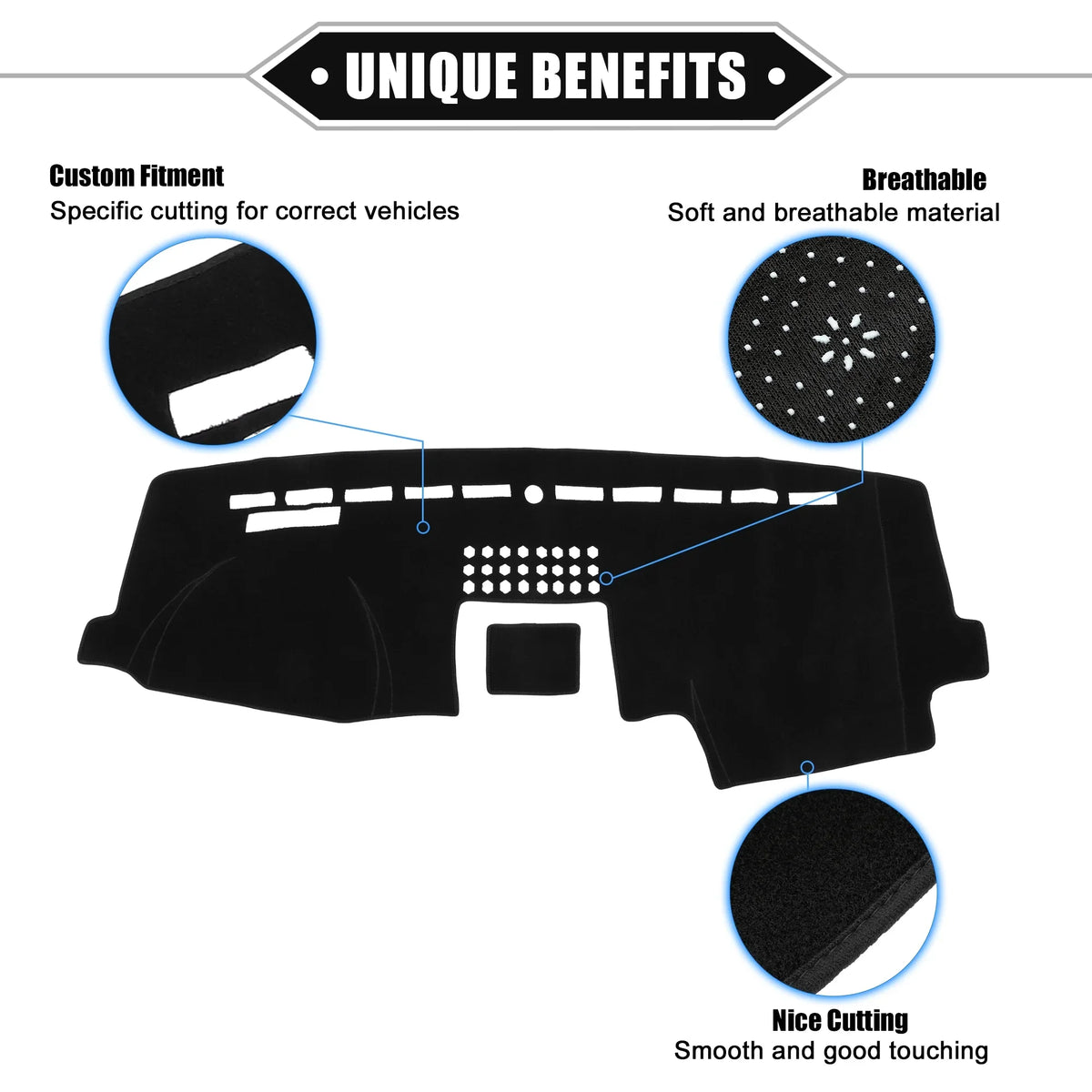 Unique Bargains Car Center Console Dashboard Protection Mat Suitable for Ford F150 2015-2020 Protective Polyester