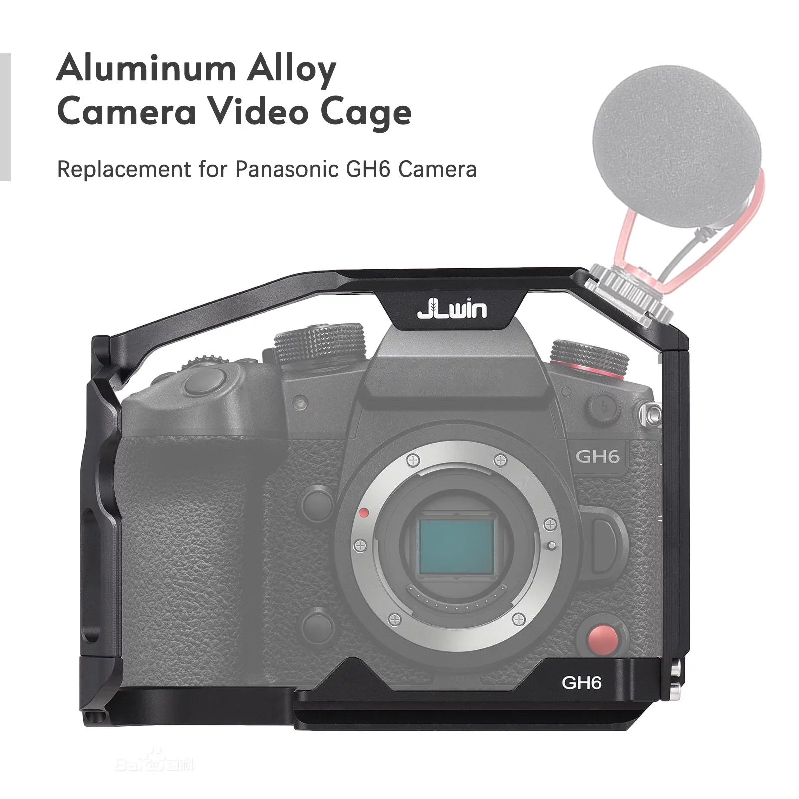 Dcenta Camera Cage Fitting with Panasonic GH6 Aluminum Alloy Construction with Cold Shoe Mount and Extensive Threaded Holes