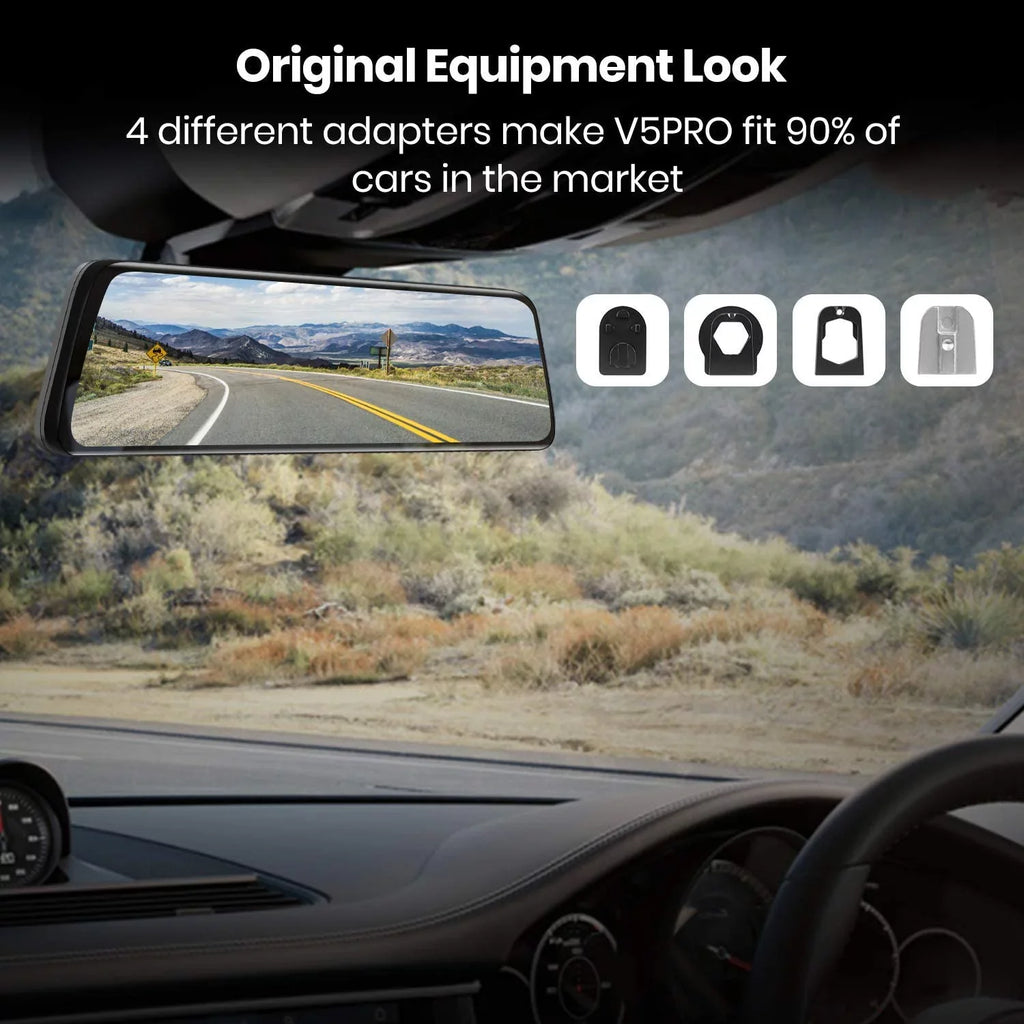 Auto-Vox Rear View Mirror 9.35'' Monitor Camera OEM Look Touch Screen Mirror Dash Cam, Dual Camera 1080P Super Night Vision Car Backup Camera(V5 PRO)