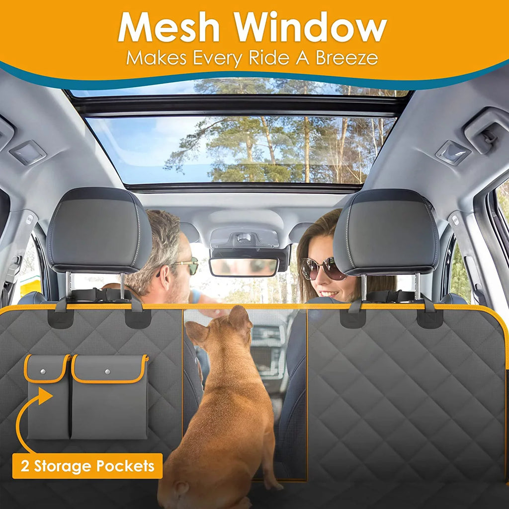 PAWBEE Dog Car Seat Protection – Nonslip & Scratchproof Dog Seat Wrap for Cars – Waterproof Car Seat Protection for Dogs with Bonus Car Seat Belt – SUV, Trucks & Car Hammock for Dogs with Front Mesh Window