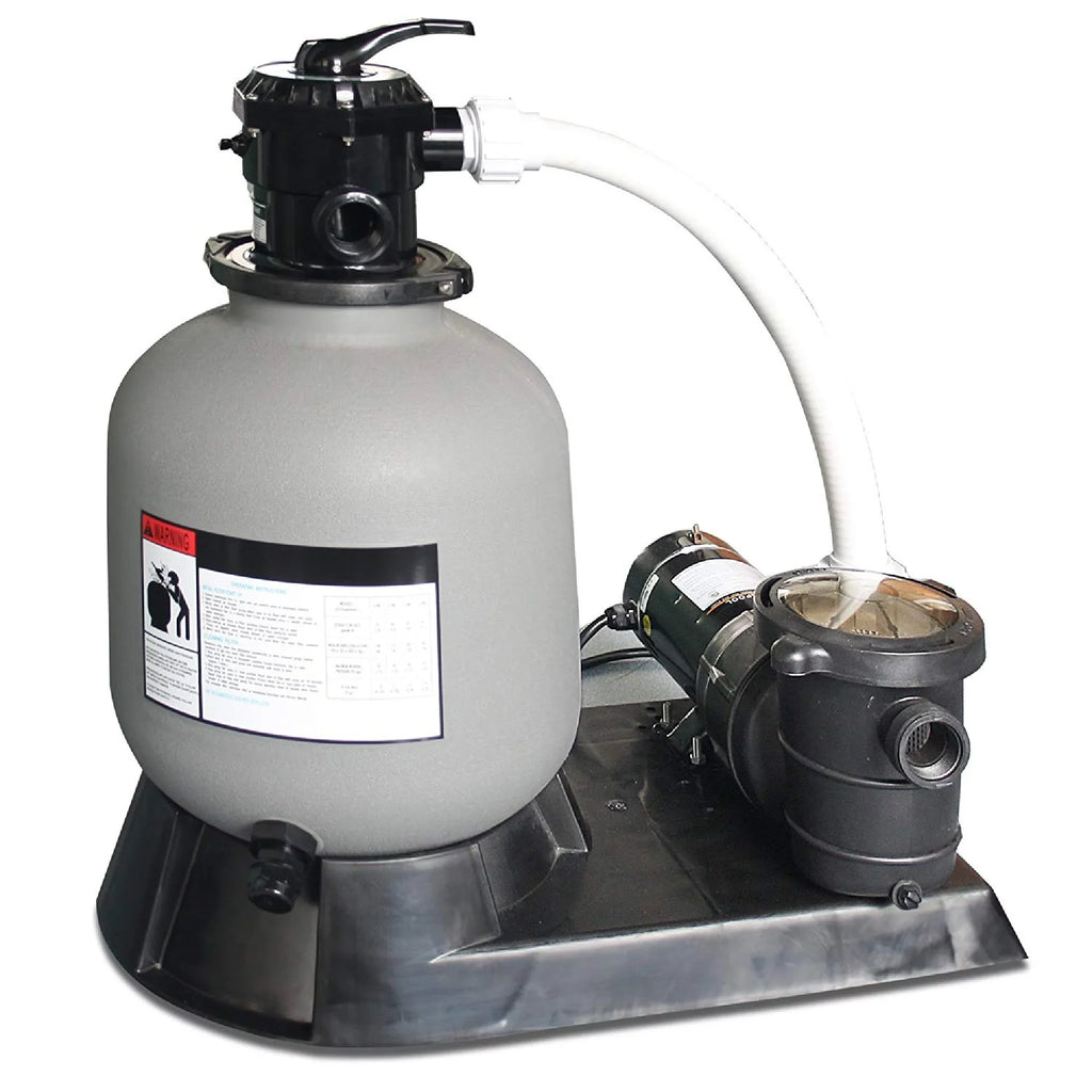 Swim Central 1.5 HP Sand Filter Combo with Pump Pressure for Above Ground Pools, 19-Inch