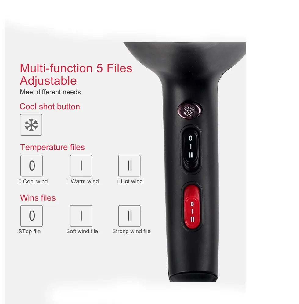 CONFU hot and cold air Hair Dryer, 2400W Dryer, Hair Dryers for Women, Cool Shot Button, 3 Heat and 2 Speed Settings, Ionic Function for Shinier Results, Concentrator Nozzle