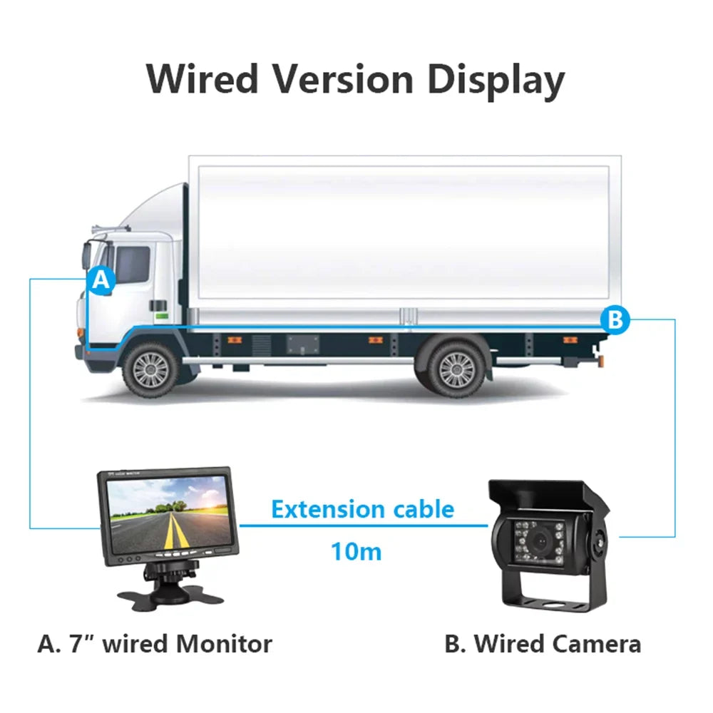 Willstar 7 Inch Car Monitor Car Monitor Wireless Parking Assist Lcd Display Truck Rear Camera Truck Engineering Vehicle Visualizer Car Navigation Front Rear Monitor Night Vision Function