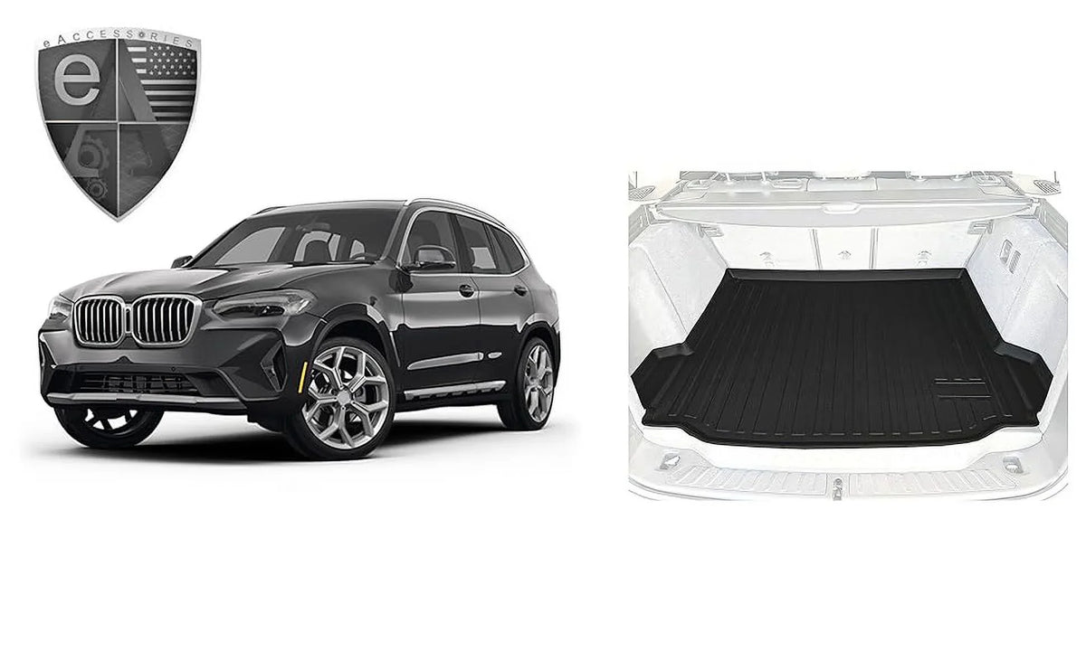 EACCESSORIES EA Cargo Liner – Trunk Mat for BMW X3 2018-2024 – Durable Trunk Mats for Cars with Raised Lip – Non-Slip Car Trunk Mat Rubber – Easy to Install – Laser Pre-Cut Design