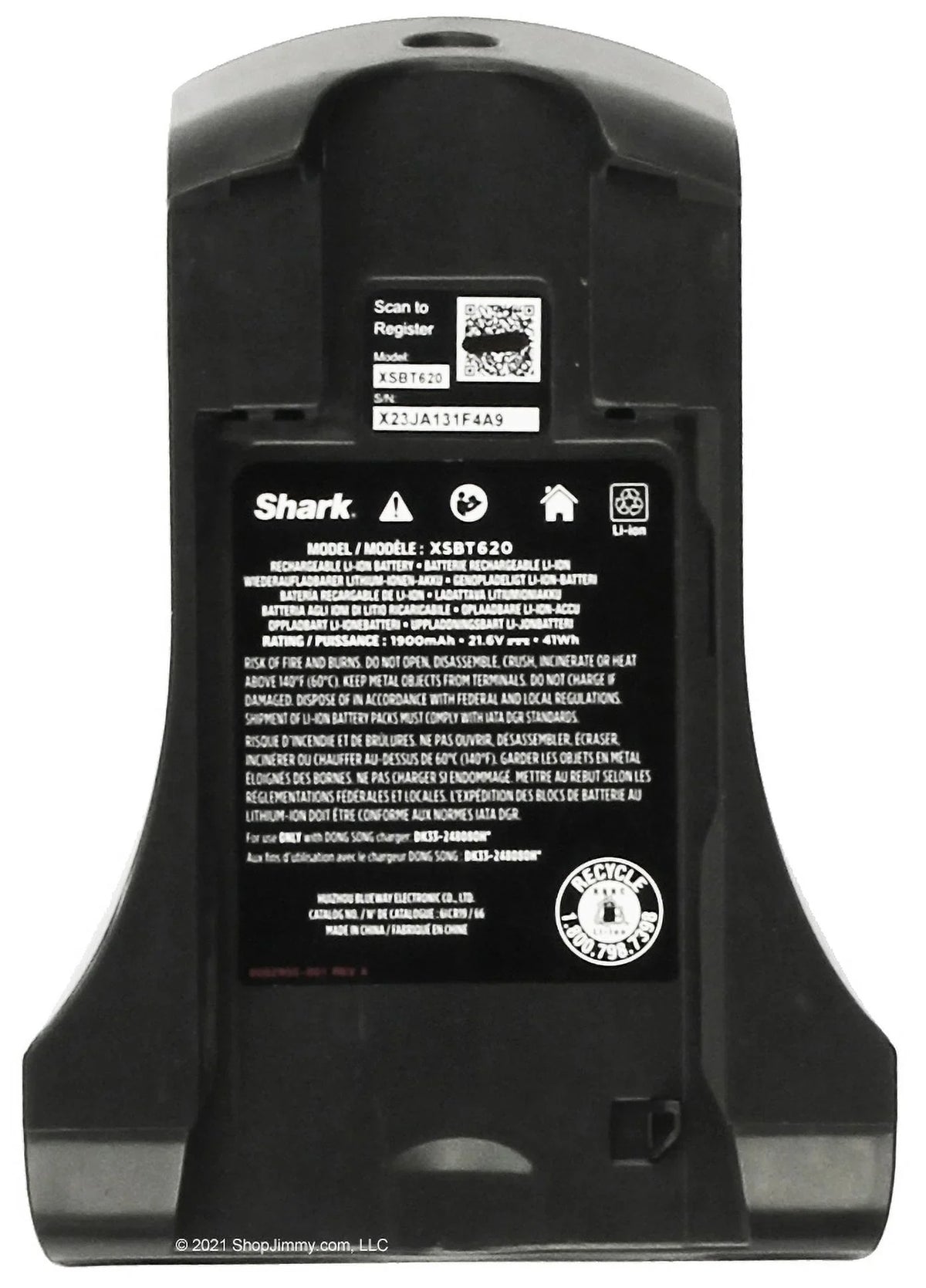 Shark OEM Lithium-Ion Battery XSBT620 Vacuum IZ162H IZ362H UZ365H UZ365H UZ345H