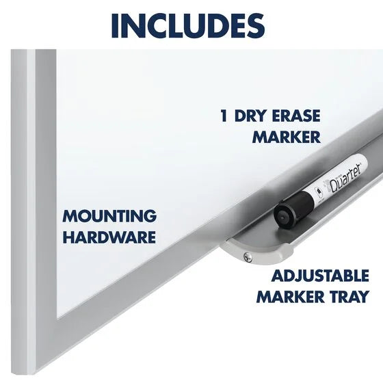 Quartet Classic Nano-Clean Magnetic Dry-Erase Board, 36" x 24" (3' x 2'), Silver Aluminum Frame
