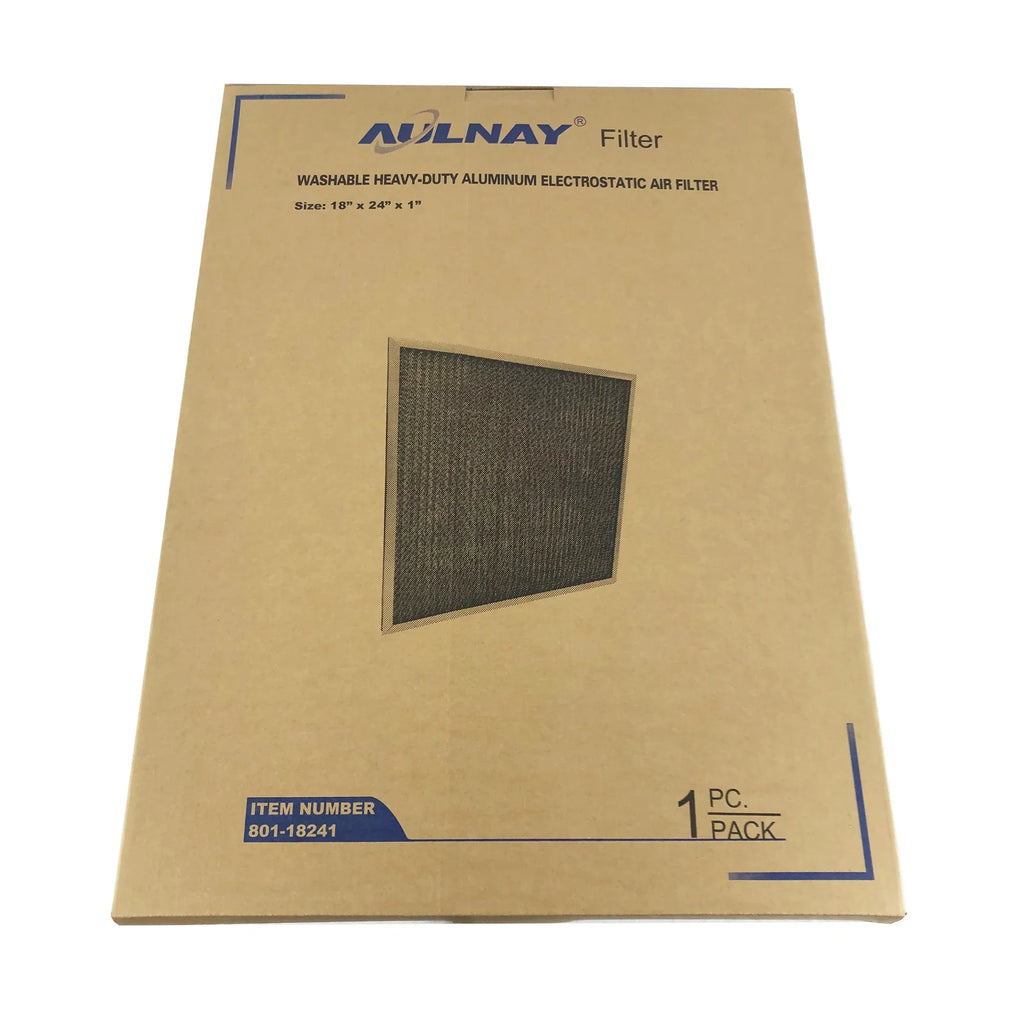 Aulnay Aluminum Electrostatic Air Filter (18" x 24" x1"), Furnace Central AC Filter, Washable Metal HVAC Air Filter