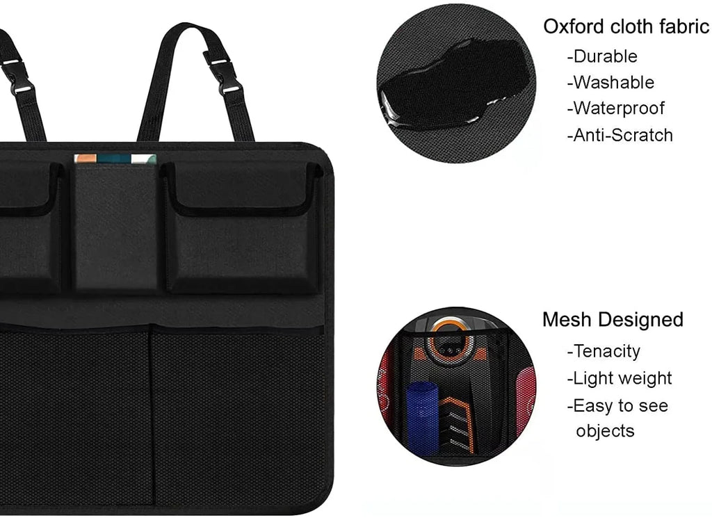 Car Trunk Organizer, Backseat Hanging Organizer with 9 Large Storage Bag Super Capacity -Trunk Organizer for SUV,Truck,V