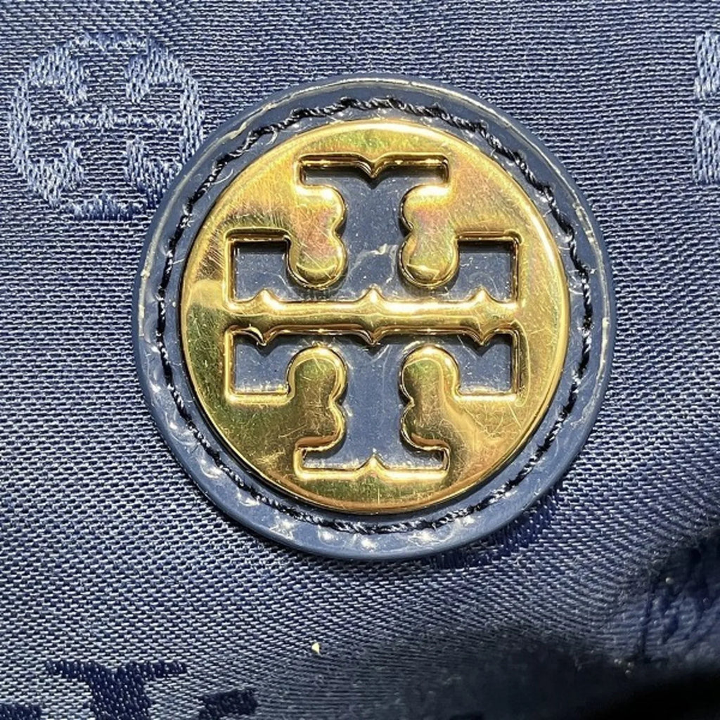 Pre-Owned Tory Burch Nylon Canvas x Patent Leather Navy Bag Tote Women's (Good)