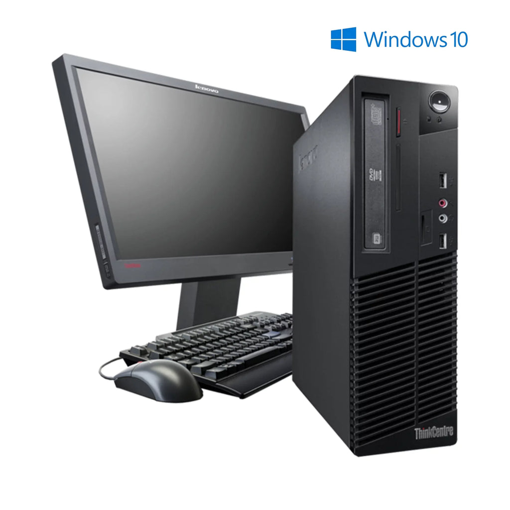 Pre-Owned Lenovo M91P Desktop Computer SFF PC Core i5 3.2GHz Win10 Pro WiFi 8GB RAM 250GB HDD 19" Monitor- (Refurbished: Like New)