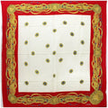 Pre-Owned Chanel Silk Scarf Muffler Chain Pattern Red x Ivory CHANEL | Ladies (Good)