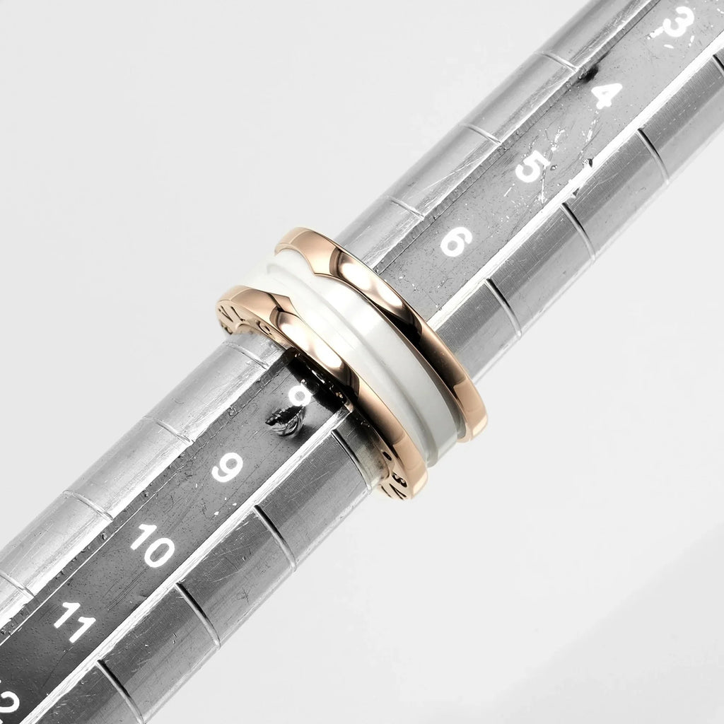 Pre-Owned Bvlgari BVLGARI B Zero One Ring K18 PG Pink Gold Ceramic Approx. 7.22g I112223130 (Good)