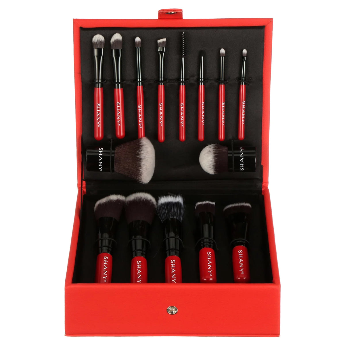 SHANY Vanity Vox- 15 Pc Premium Cosmetics Brush Set with Stylish Storage Box and Stand