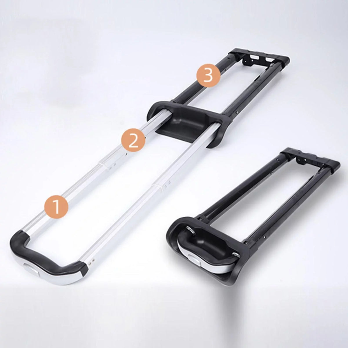 Telescoping Replacement Handle, Parts adjustable Pull Rod, Black for Luggage Case Speaker Trolley Cart Suitcase Ice Bucket , Three Sections