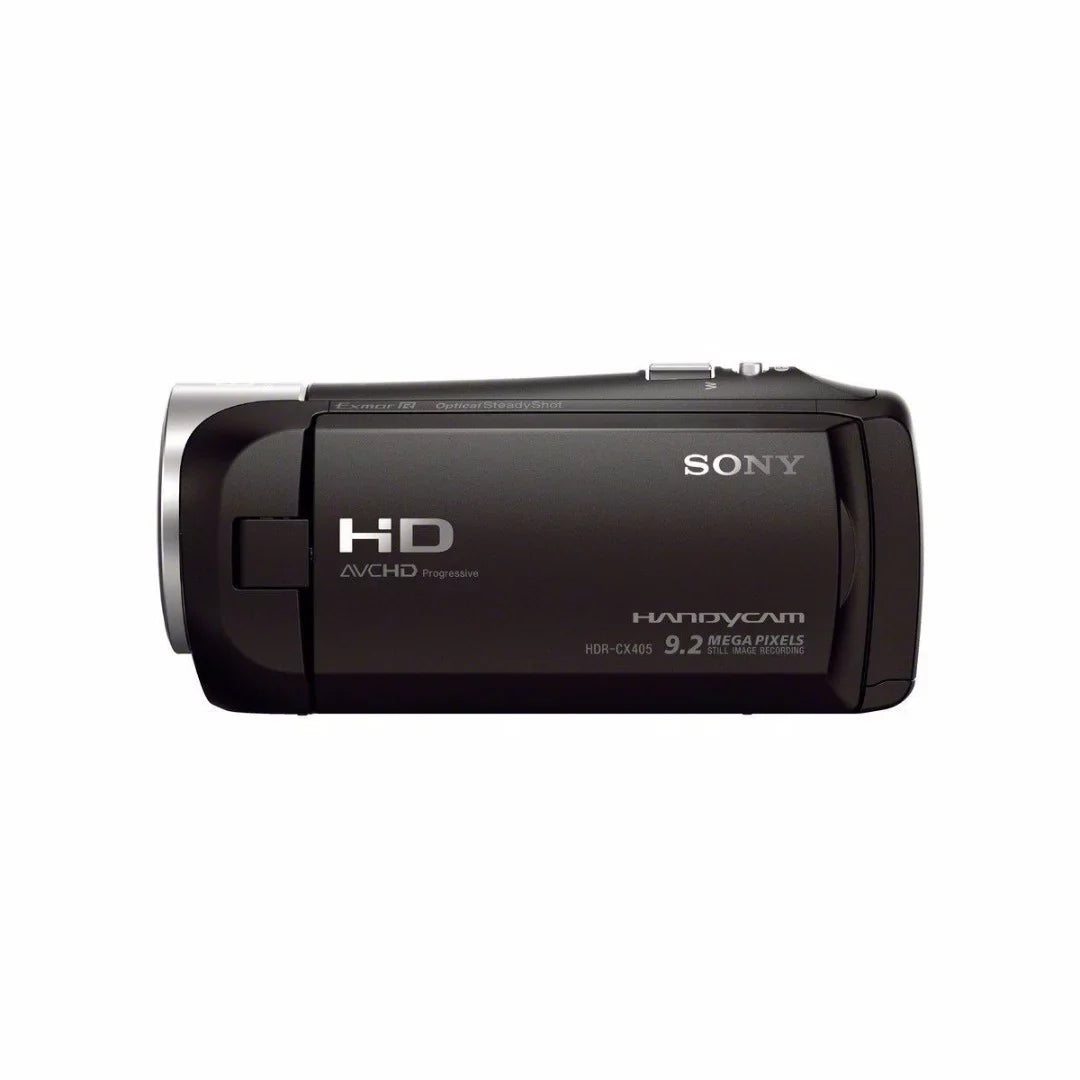 Sony HDR-CX405 Handycam Camcorder (Black) + 64GB microSD Card + Carry Case + Accessory Bundle