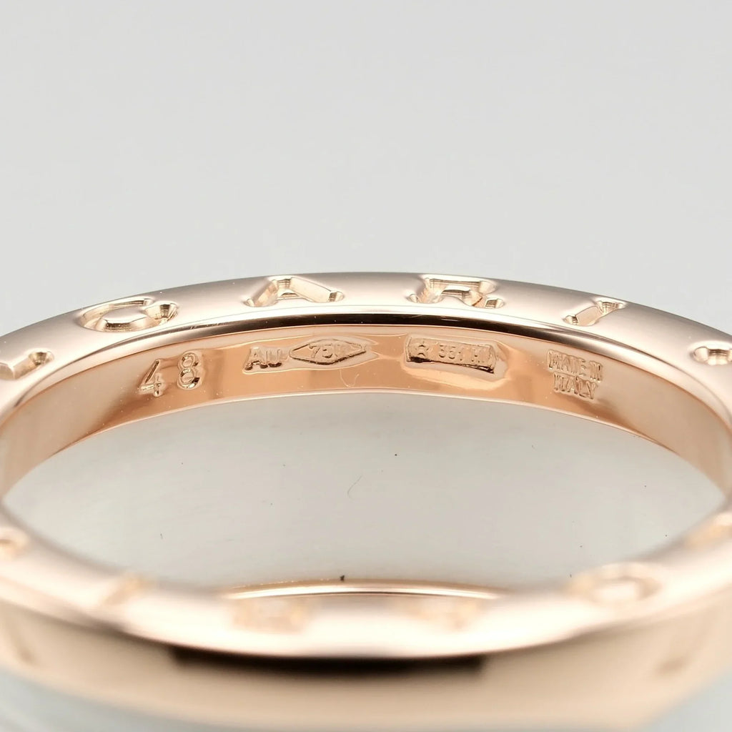 Pre-Owned Bvlgari BVLGARI B Zero One Ring K18 PG Pink Gold Ceramic Approx. 7.22g I112223130 (Good)