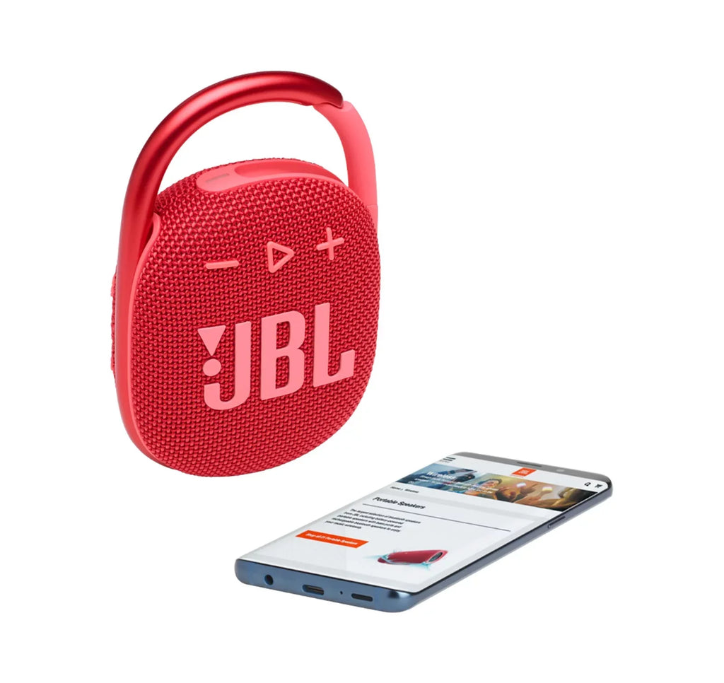 Restored JBL Clip 4 Red Portable Bluetooth Speaker (Refurbished)