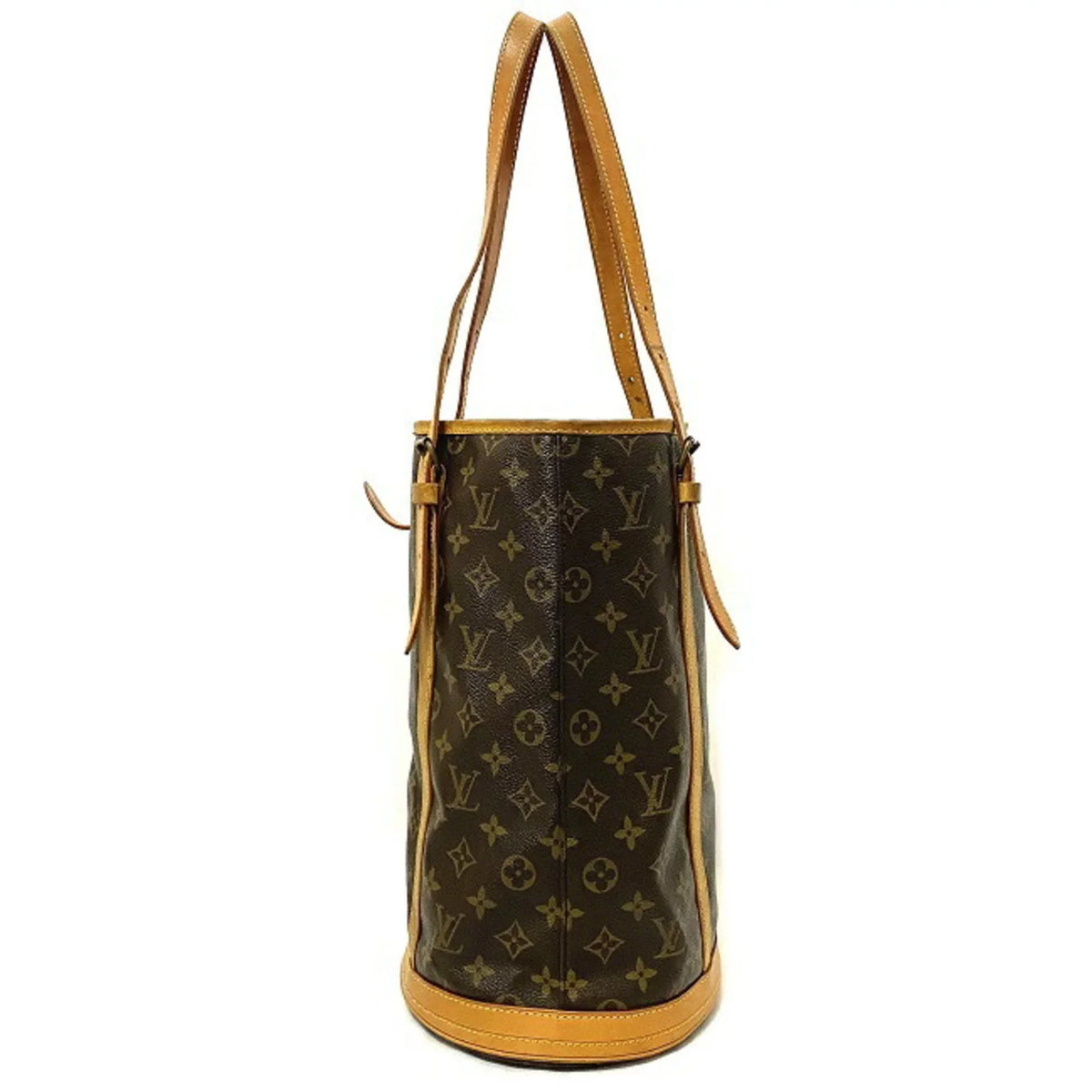 Pre-Owned Louis Vuitton Bucket GM Brown Beige Monogram M42236 Canvas Nume Leather FL0093 LOUIS VUITTON Bag Tote Handbag Women's (Good)