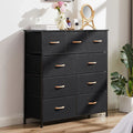 Bigroof 9-Drawer Fabric Dresser, Furniture Storage Tower Cabinet, Organizer for Bedroom, Living Room, Hallway, Closet, Sturdy Steel Frame, Wooden Top, Easy-to-Pull Fabric Bins(Black Grey)