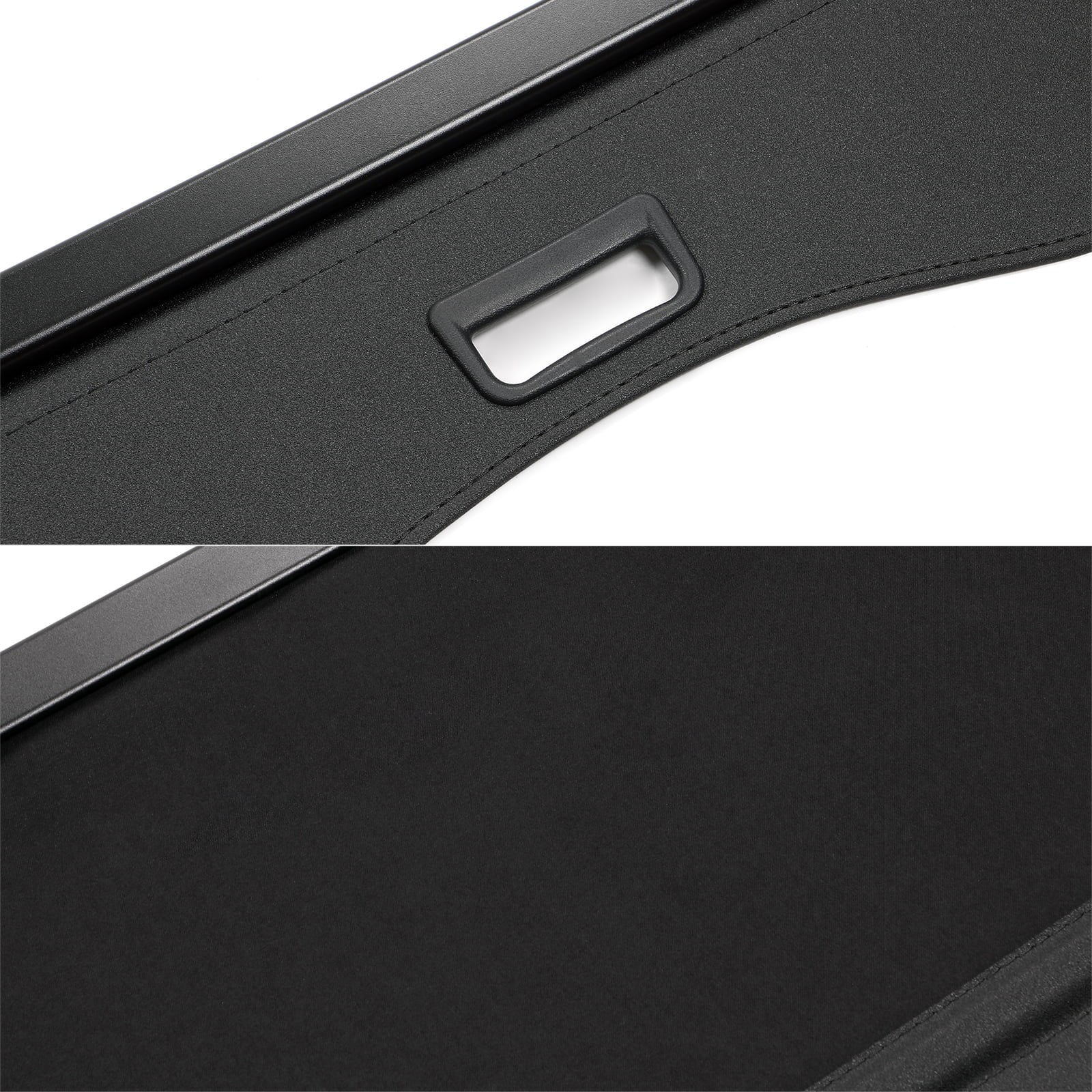 Ikon Motorsports Cargo Shield Suitable With 2013-2019 Ford Escape All Models PVC & Aluminum Rod Black Security Rear Trunk Shield Security Retractable Shield