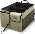 DRIVE Auto Products Multi Compartment Car Organizer and Trunk Storage, SUV Cargo Accessories, Tan