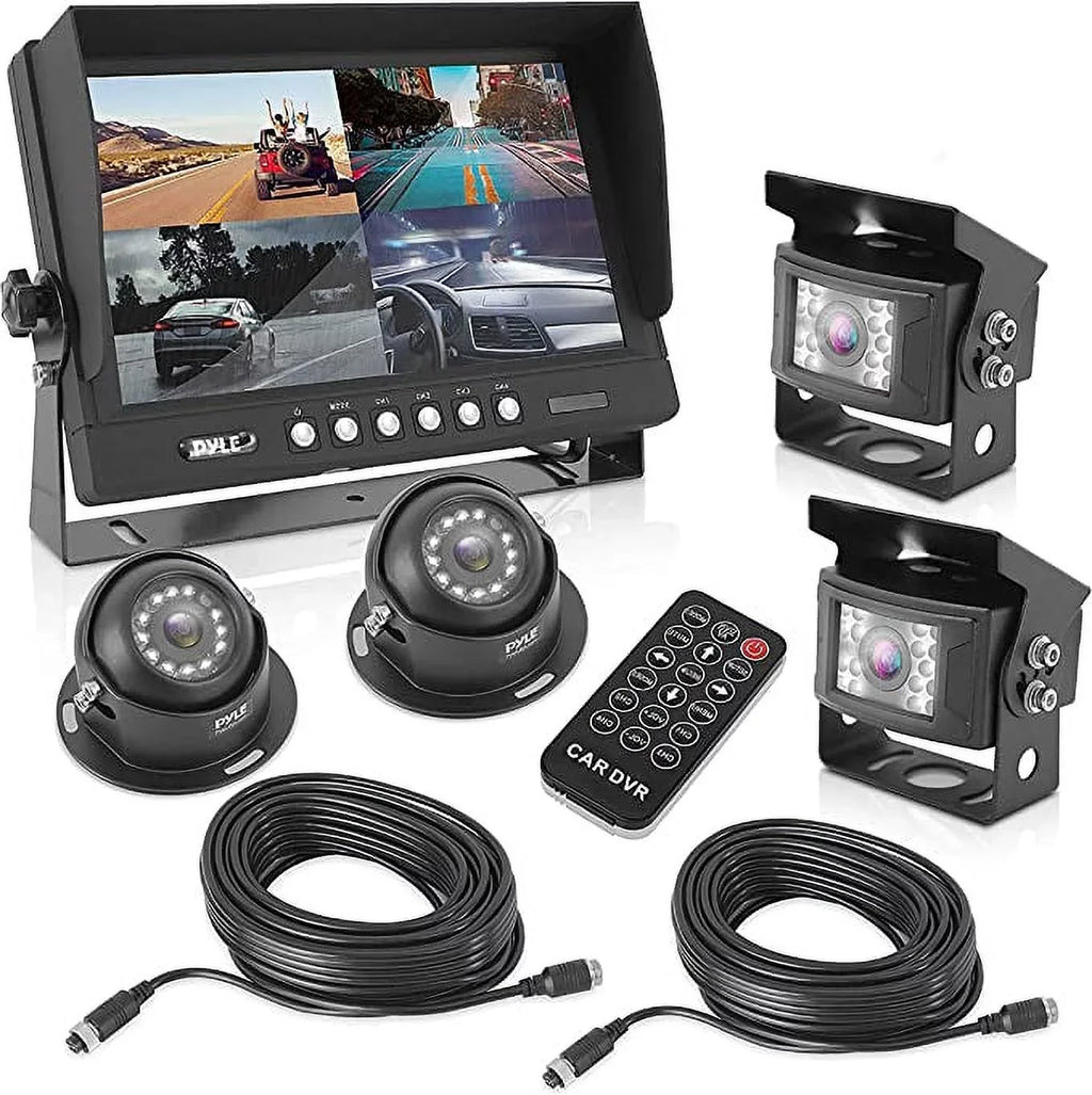 Pyle Rear View Backup Camera System DVR Parking Reverse Car Truck Vehicle Dual Rearview Back Up Kit