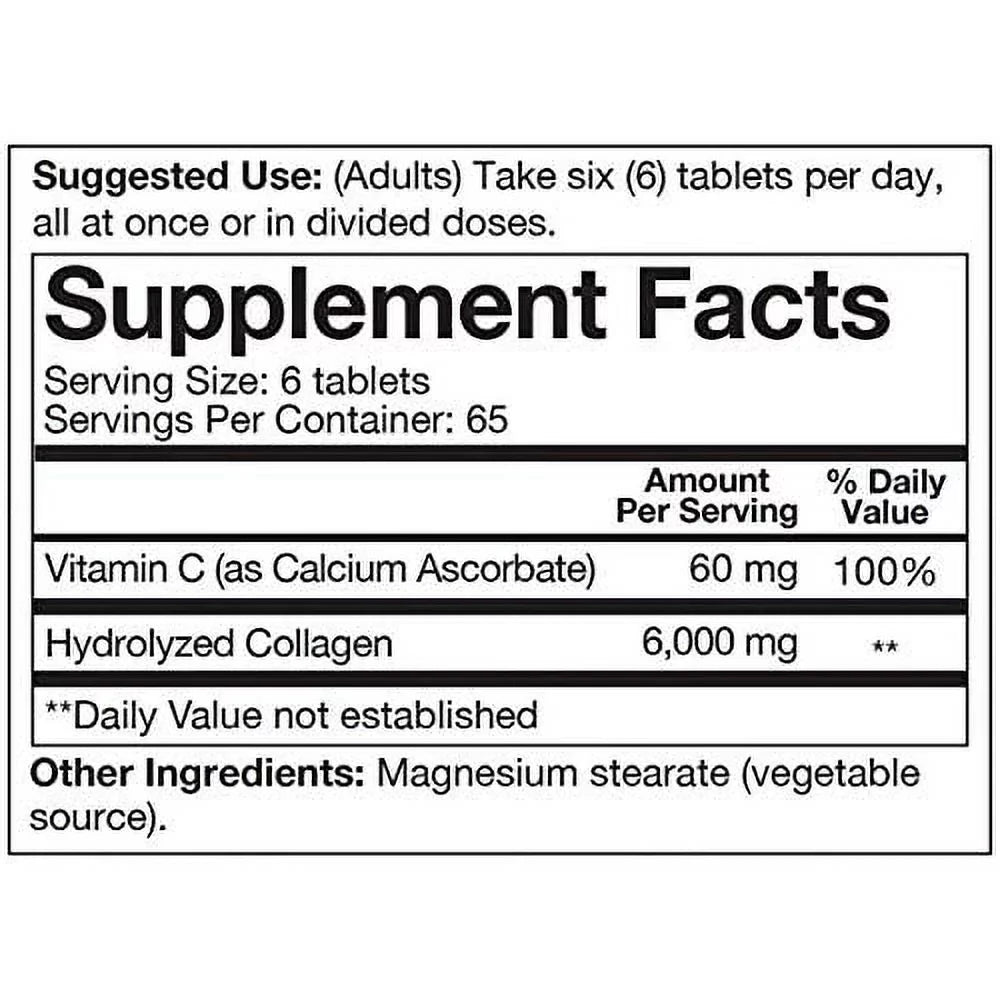 Youtheory Collagen Advanced Formula, Skin, Hair & Nails w/ Vitamin C 390 Tablets