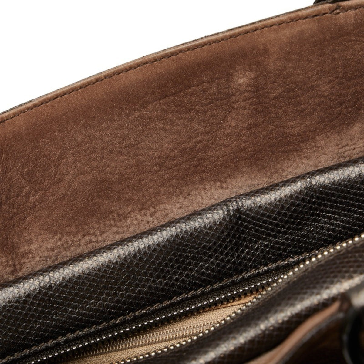 Pre-Owned Cartier Marcello Handbag Brown Suede Leather Ladies CARTIER (Good)