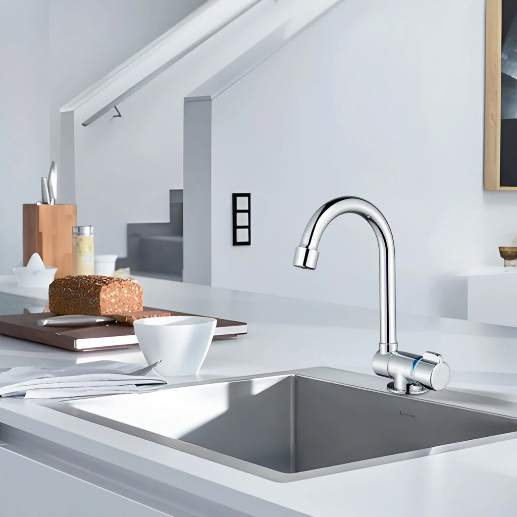 Walmeck Folding Kitchen Faucet Basin Mixer Tap with Water Supply Hoses for RV Yacht Basin
