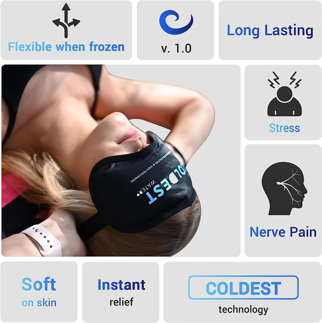 Coldest Cooling Eye Mask Gel Eye Mask Reusable Cold Eye Mask for Puffy Eyes, Eye Ice Pack Eye Mask with Soft Plush Backing for Dark Circles, Migraine, Stress Relief