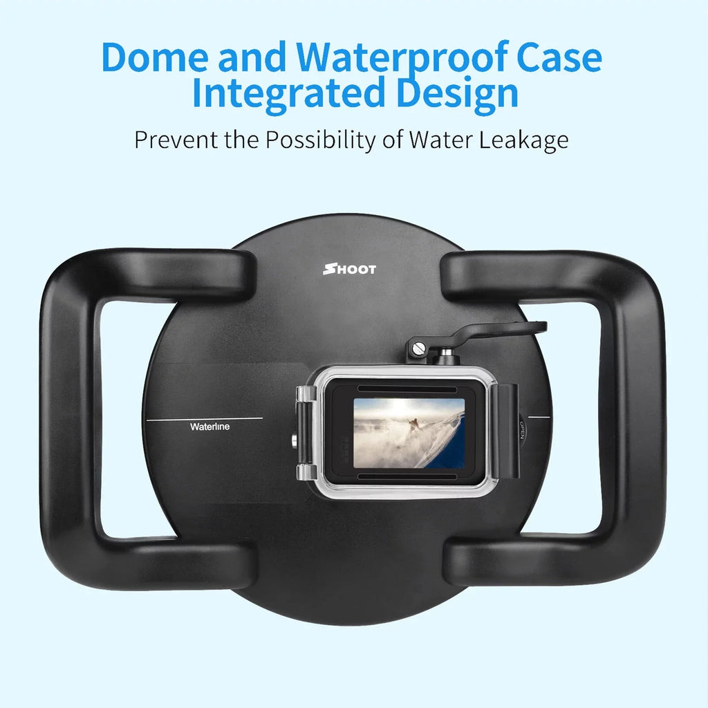 SHOOT Dome Port,10 Case Camera Port Waterproof Case Dual Handle Port Camera Dual Handle Case 45m Port 9 Camera 45m Waterproof 180° ERYUE Mashem Camera ive Case ZDHF