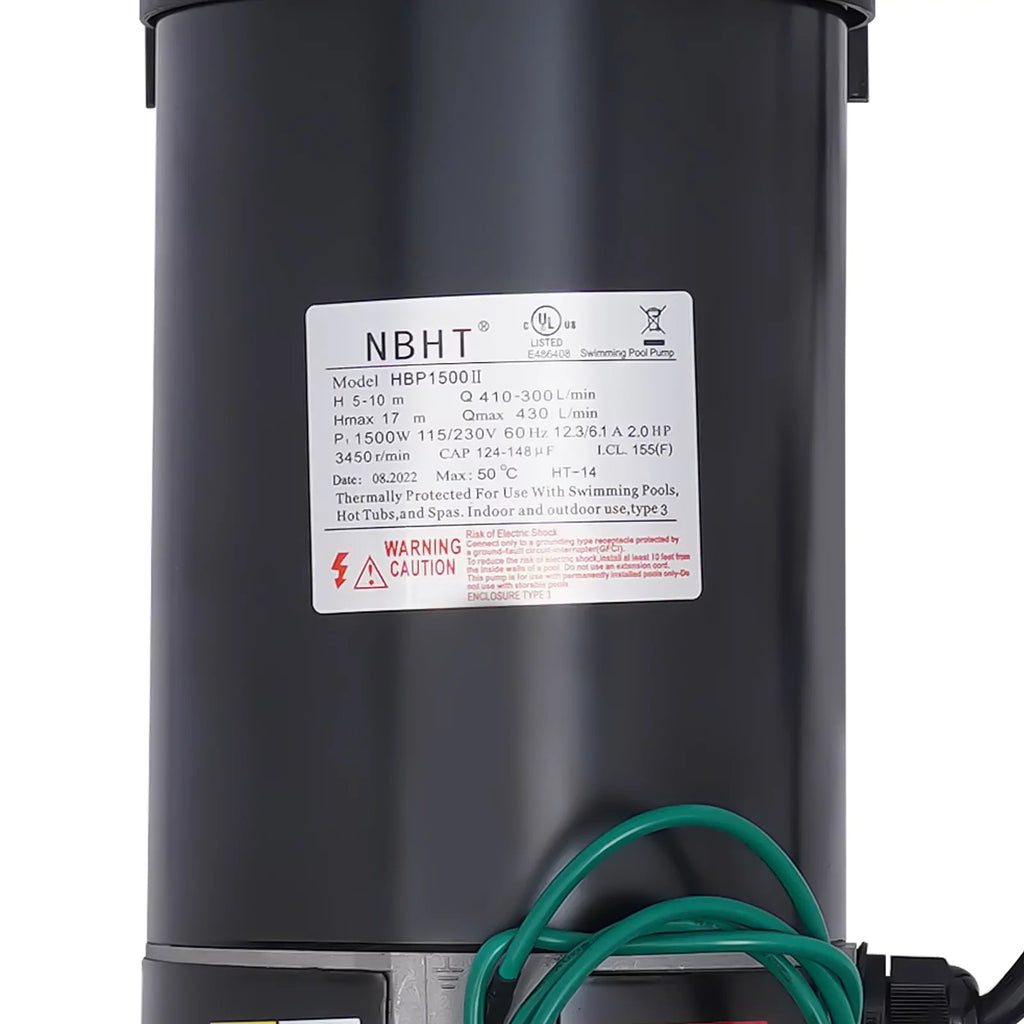 Miumaeov 2HP 6815GPH In-Ground Pool Pump, Dual Voltage Inground/ Above Ground Swimming Pool Pump with Strainer Basket and Connectors