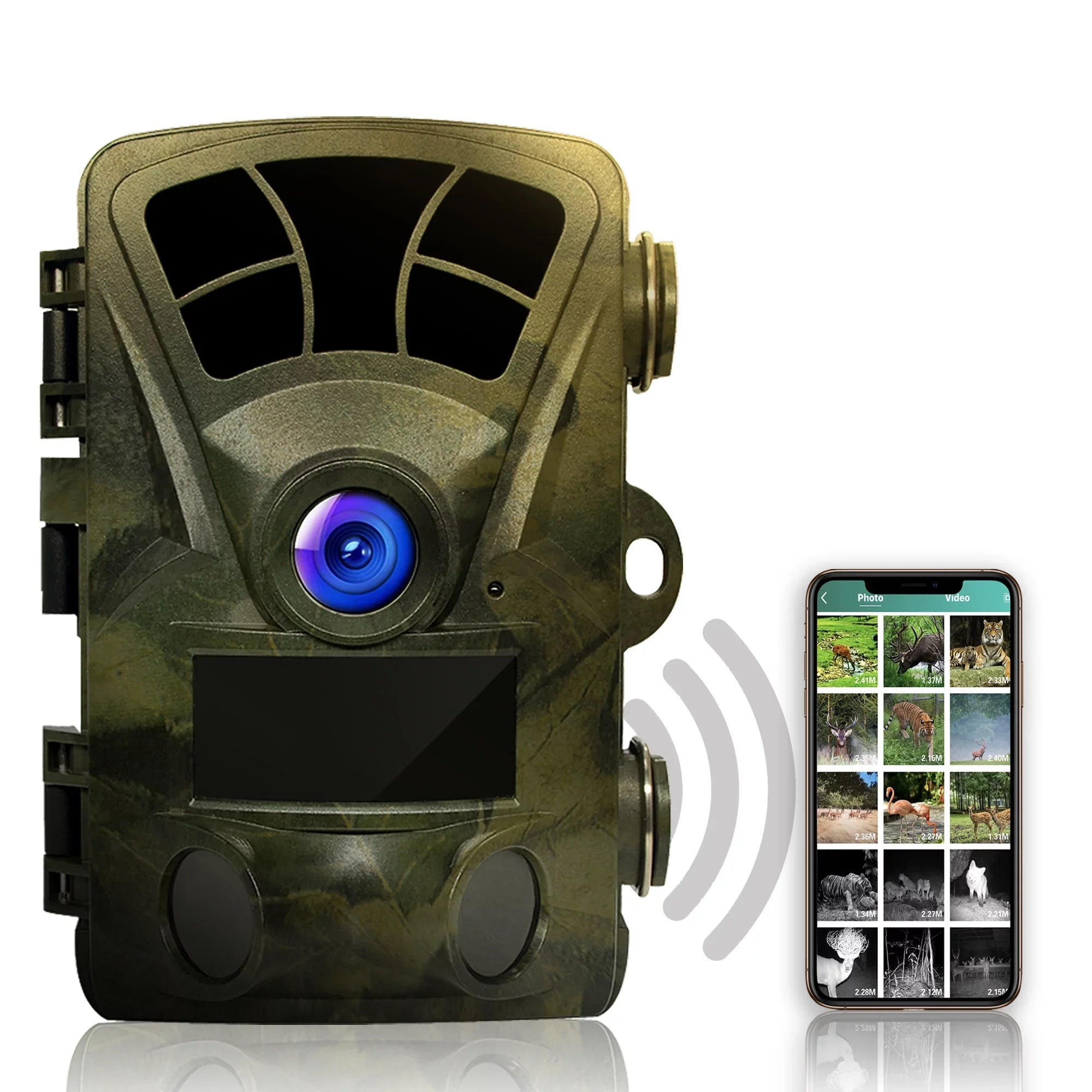 Rexing H2 20MP 4K Wi-Fi Trail Surveillance Camera for Outdoor, Hunting Cam W/ CMOS Motion Sensor