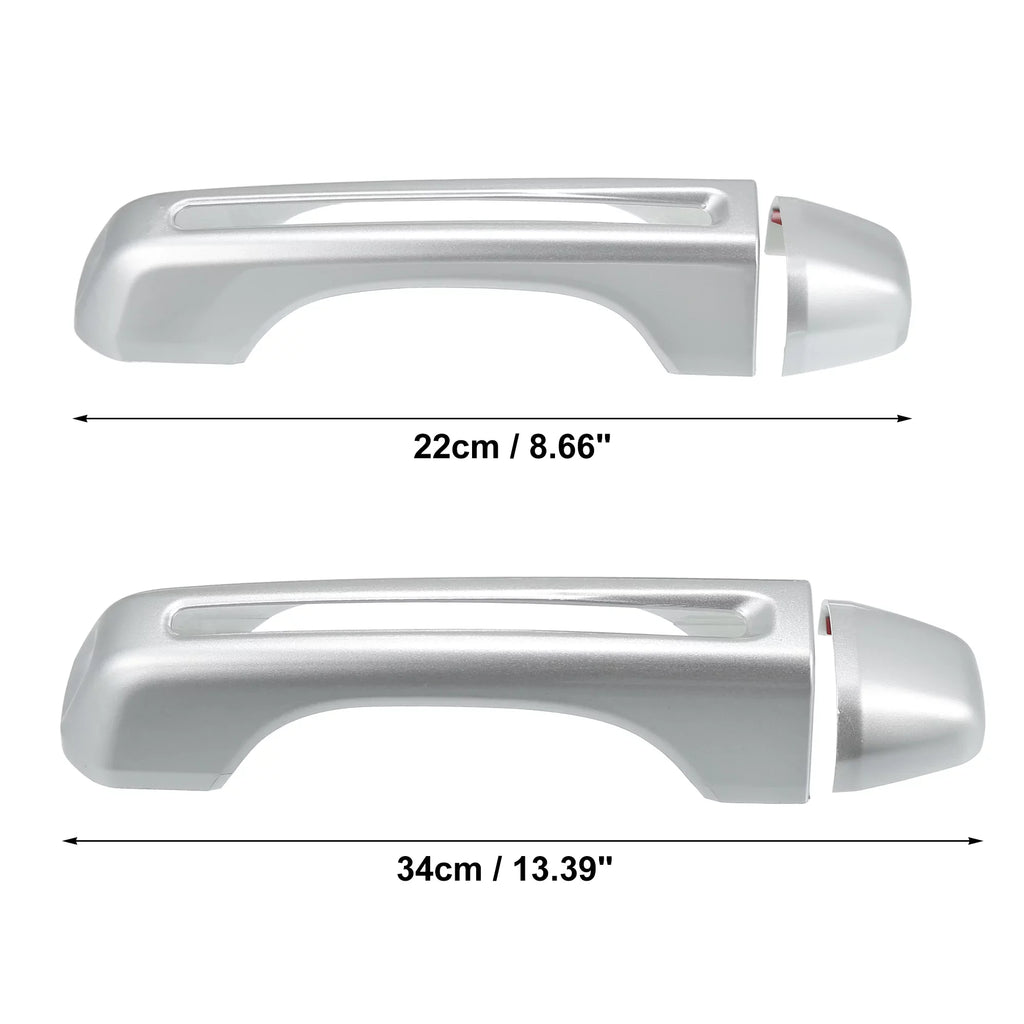 Silver Tone Door Handle Trim Wrap Kit and Tailgate Handle Wrap for Jeep Wrangler JL JLU 2 & 4 Doors 2018-2021